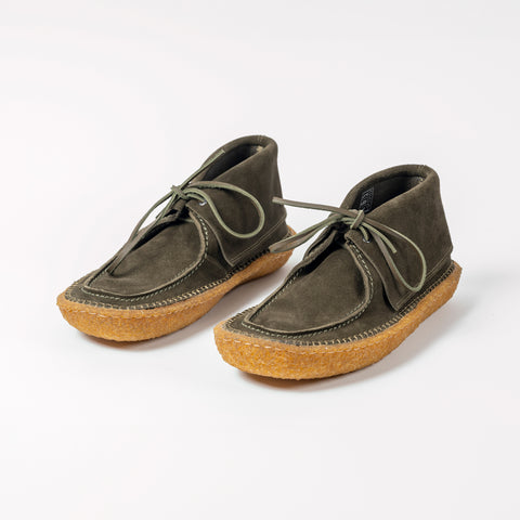 Hipswell Khaki handmade suede boot crepe sole